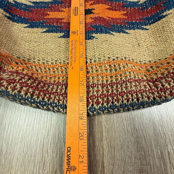 Chloe & Lex Jute Tote Bag Aztec Southwestern Pattern 19 x 19" Snap Closure Boho - Picture 5 of 14